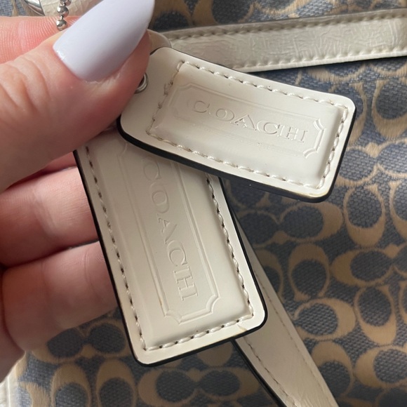 Coach Chambray Signature C Ivory Python Embossed Leather Tote Bag - Picture 5 of 14